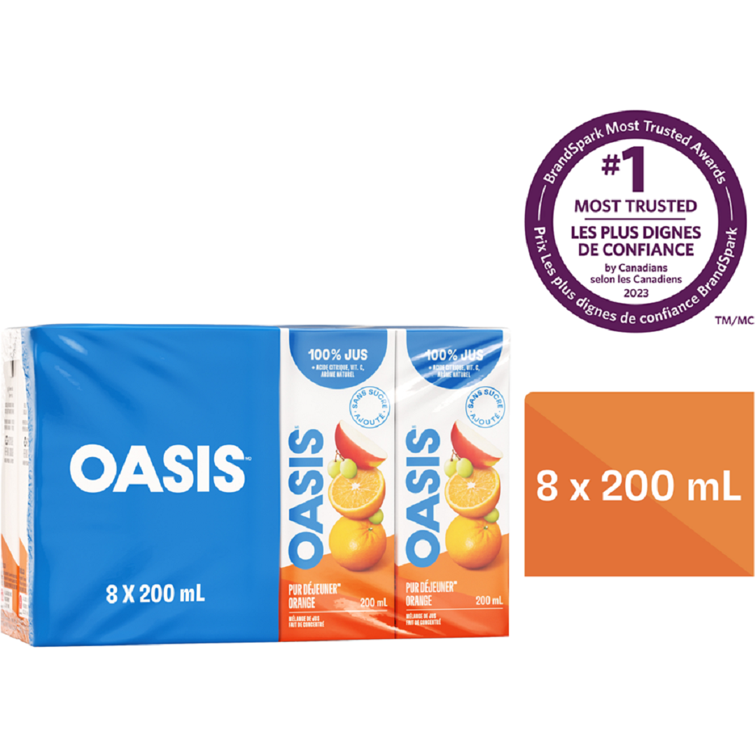 OASIS, 100% Jus, 8 x 200 ml (variété)