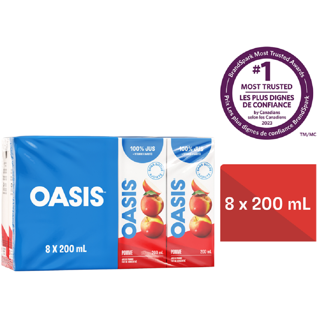 OASIS, 100% Jus, 8 x 200 ml (variété)